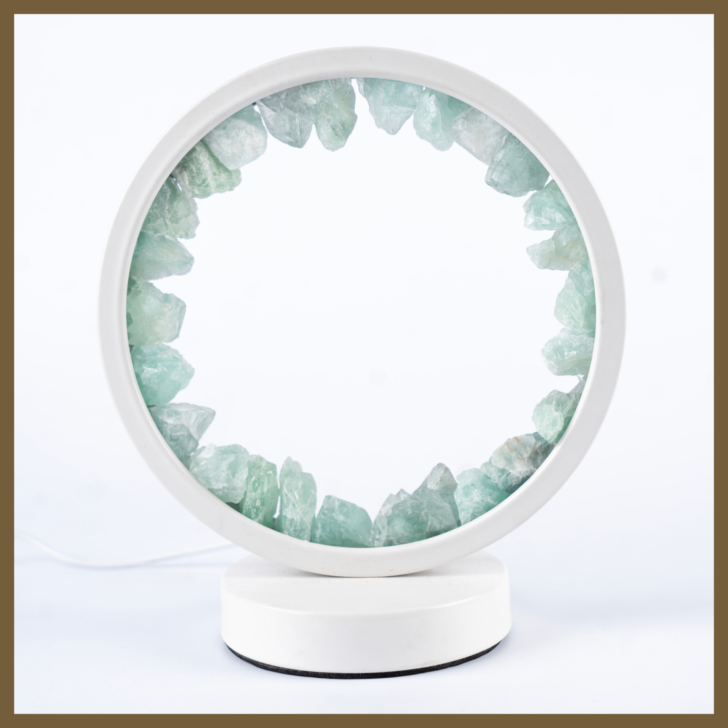 “Glow of Abundance” – Green Aventurine Crystal Lamp