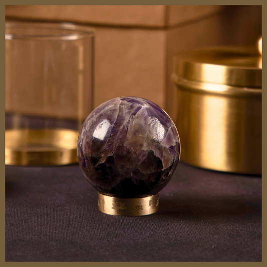 Amethyst Brass Sphere Paper Weight