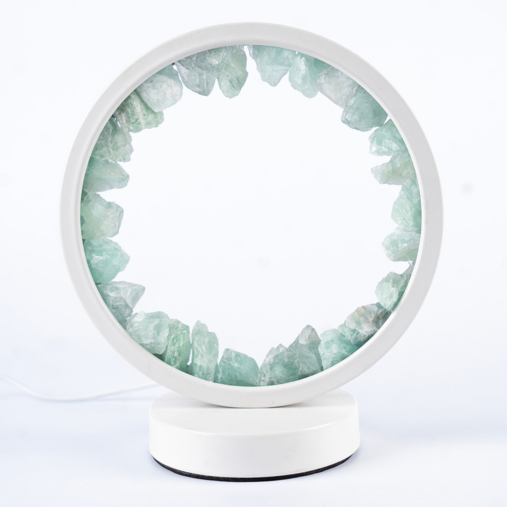 “Glow of Abundance” – Green Aventurine Crystal Lamp