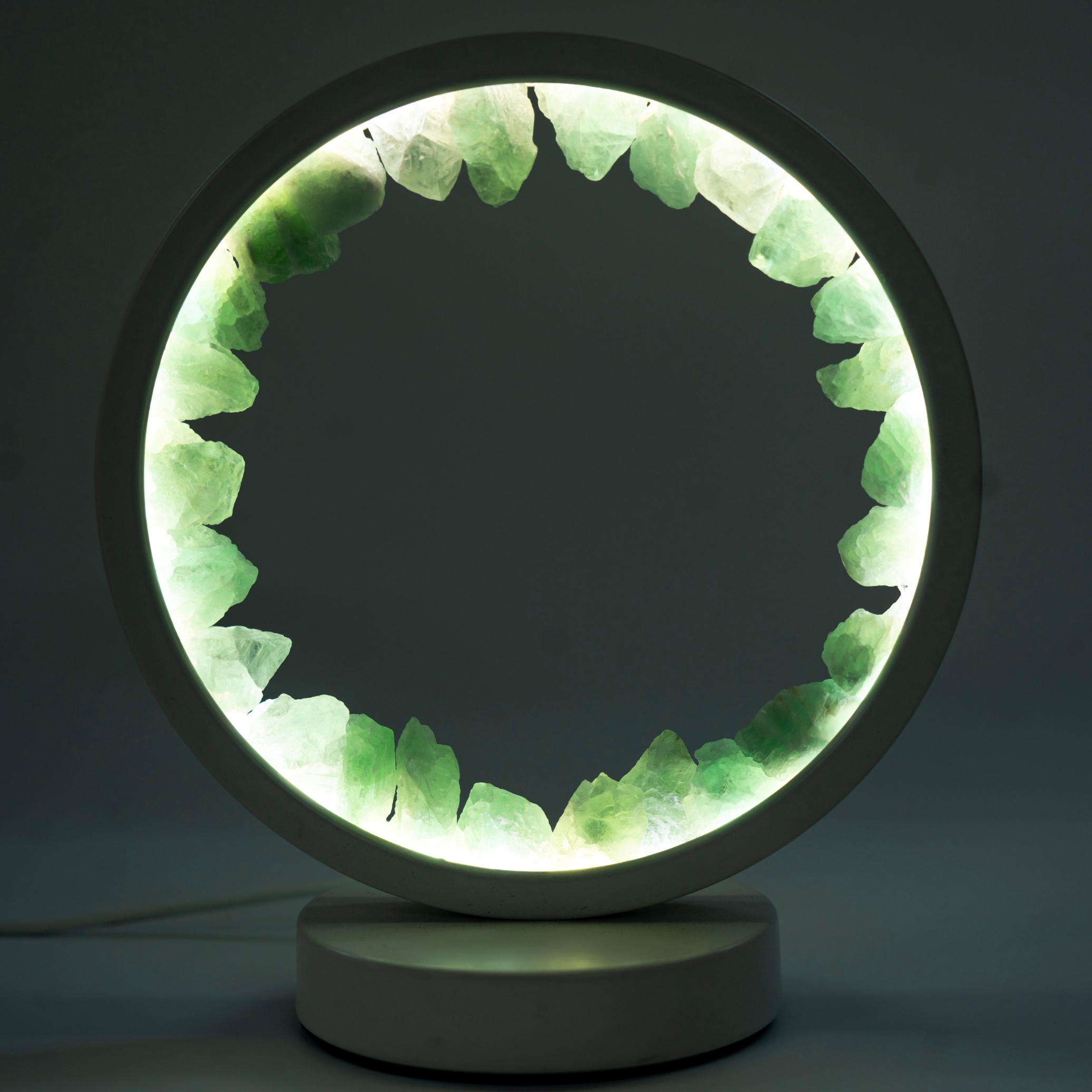 “Glow of Abundance” – Green Aventurine Crystal Lamp