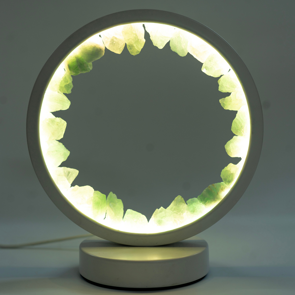“Glow of Abundance” – Green Aventurine Crystal Lamp