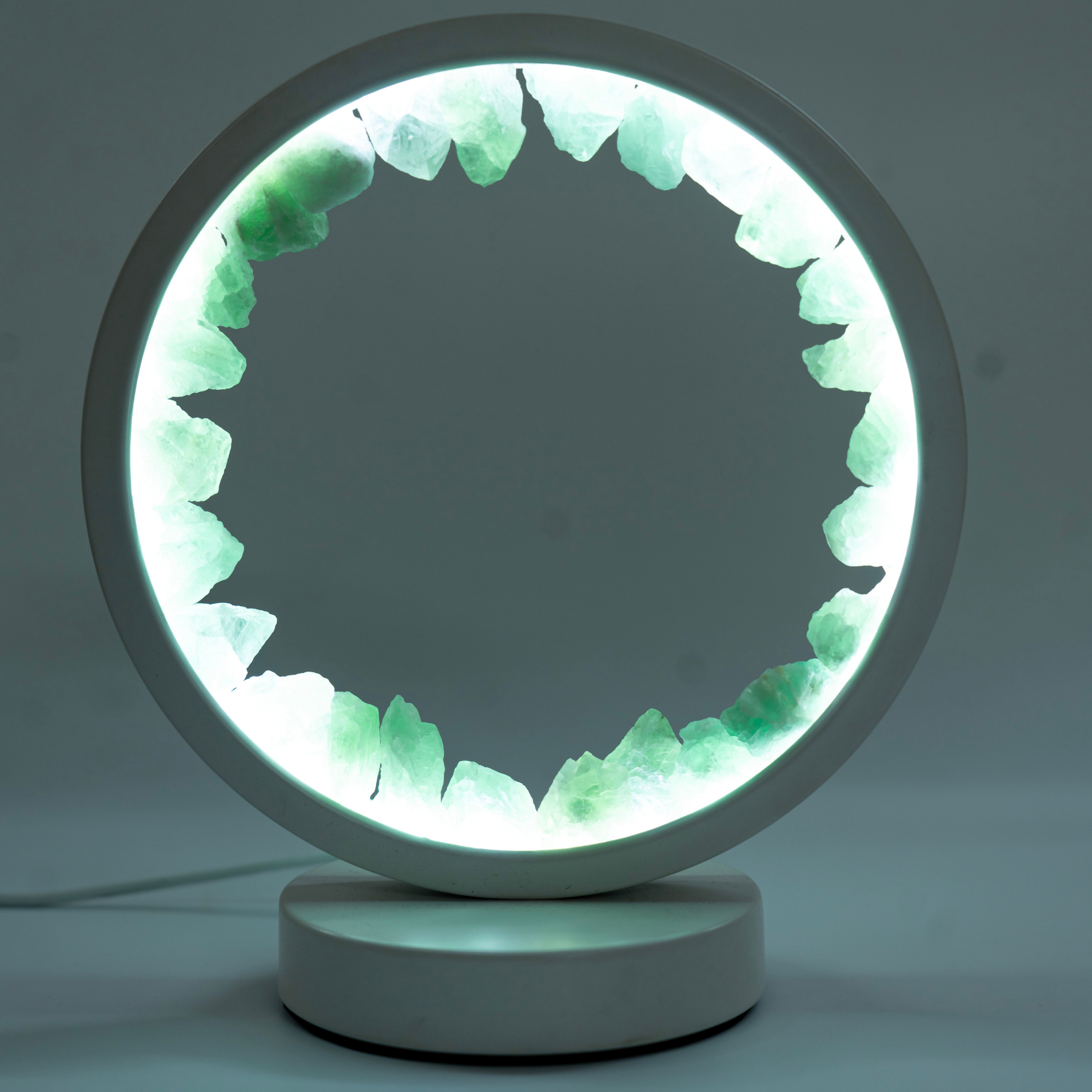 “Glow of Abundance” – Green Aventurine Crystal Lamp